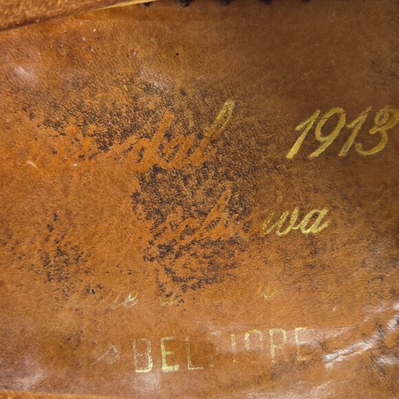 Harris 1913 Handmade Dress Shoes Mens size 8.5 Brown Suede Leather Penny Loafers - Picture 8 of 11